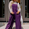 Happy Sanctuary Wide Leg Jumpsuit in Royal Plum Curves Image - 1