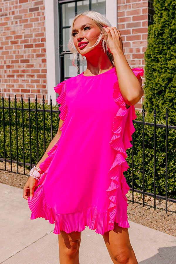 Walking The Runway Shift Dress in Neon Pink Image - 2
