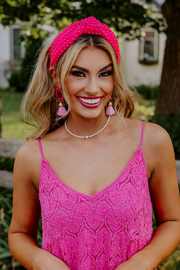 Humming Sweetly Embellished Headband In Fuchsia Image - 1