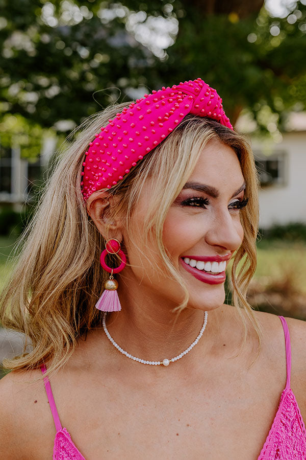 Humming Sweetly Embellished Headband In Fuchsia Image - 2