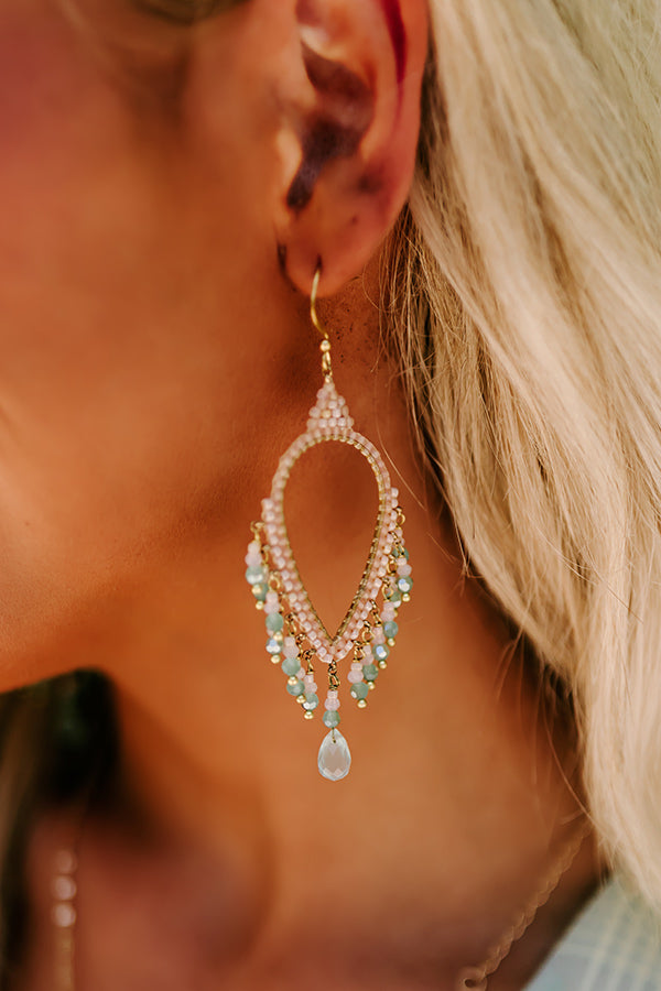 VIP Situation Beaded Earrings in Aqua Image - 2