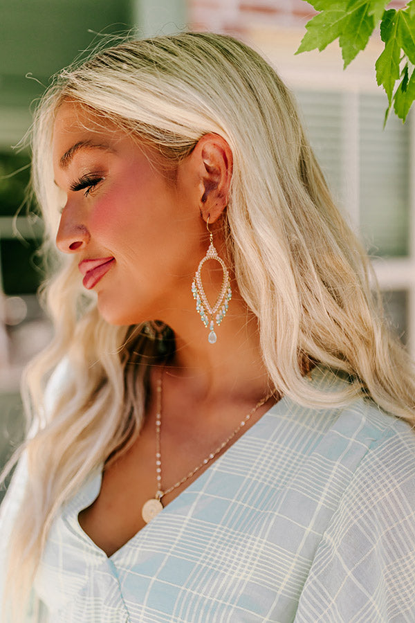 VIP Situation Beaded Earrings in Aqua Image - 1