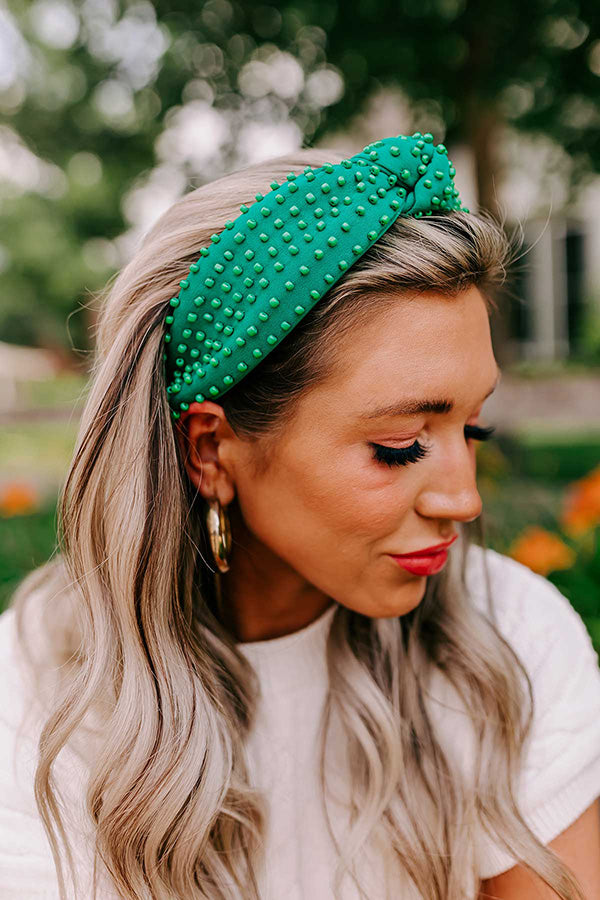 Humming Sweetly Embellished Headband In Green Image - 2