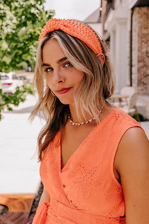 Humming Sweetly Embellished Headband In Orange Image - 1