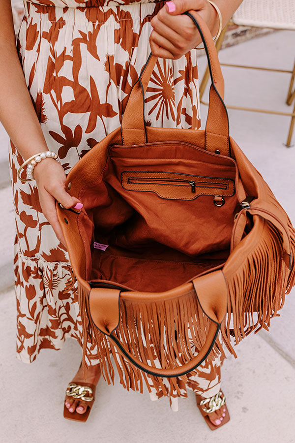 Chic Times Ahead Faux Leather Fringe Tote Image - 2