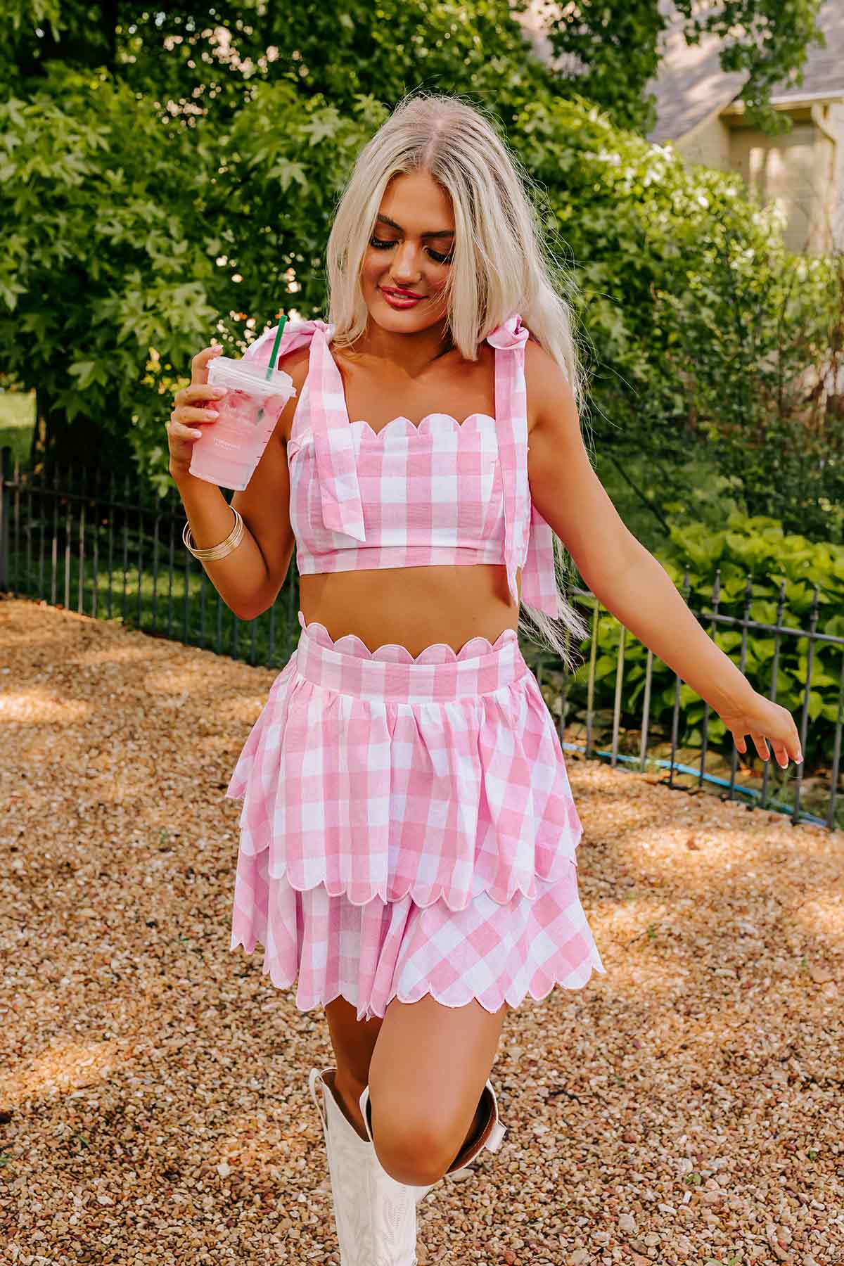 Only Good Karma Crop Top In Pink Image - 1