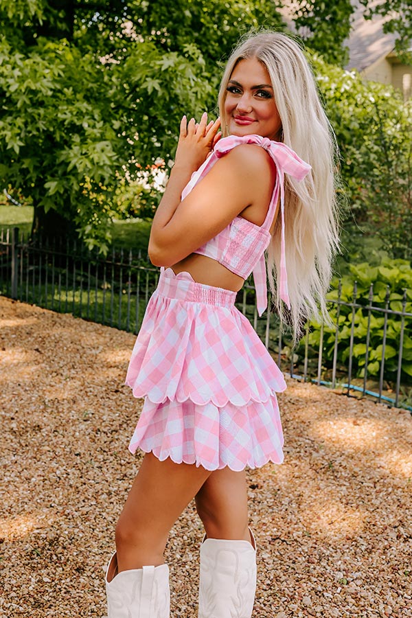 Only Good Karma Crop Top In Pink Image - 4