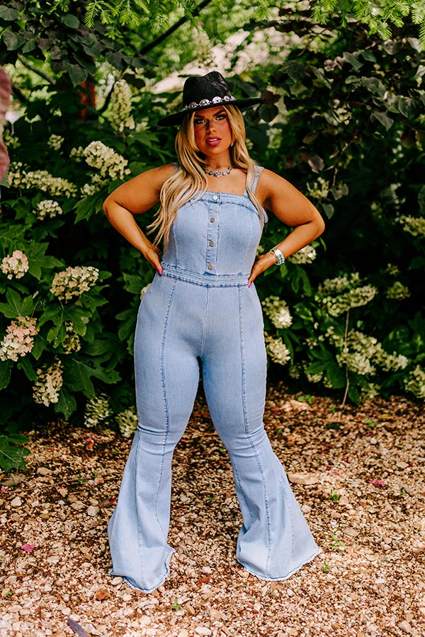 The Pike Denim Jumpsuit in Light Wash Curves Image - 1