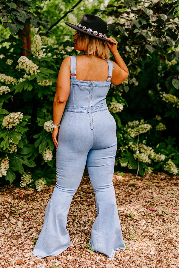 The Pike Denim Jumpsuit in Light Wash Curves Image - 3