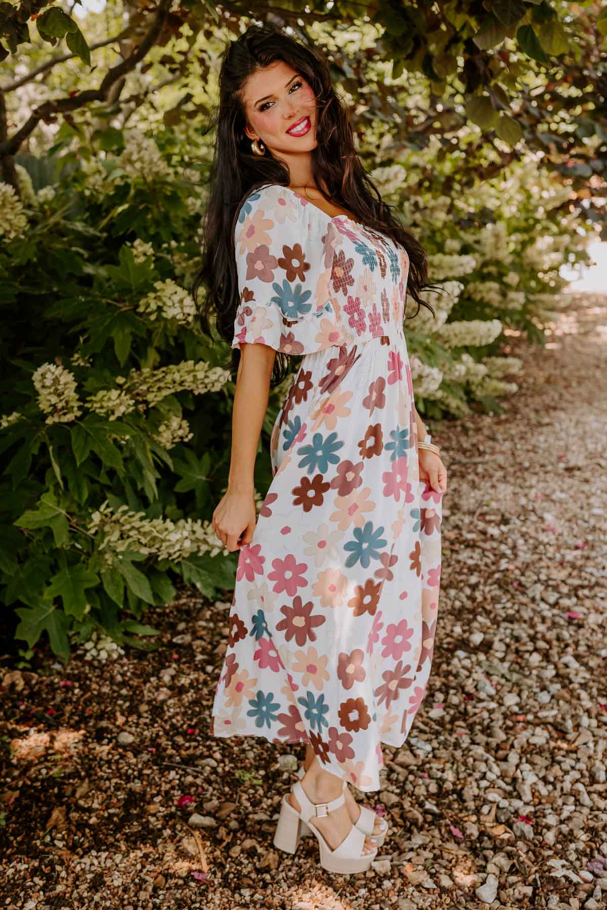 Lucky Days Smocked Midi Image - 2