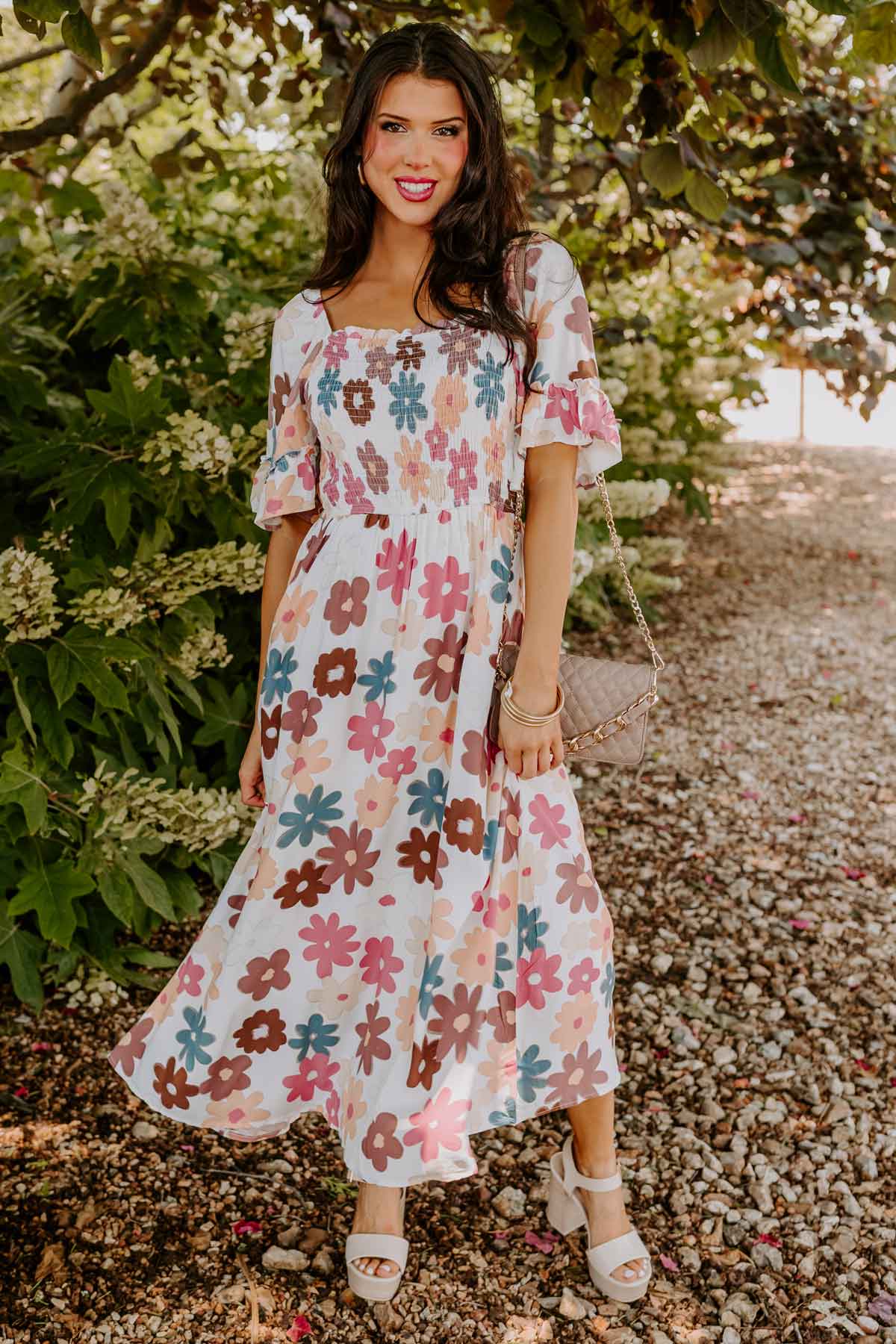Lucky Days Smocked Midi Image - 1