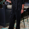 Graceful Appearance Pleated Pants In Black Curves Image - 1