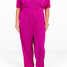 Graceful Appearance Pleated Pants In Berry Curves Image - 1