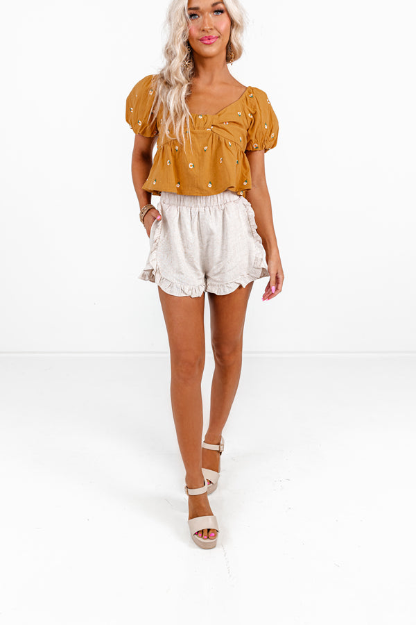 The Margie High Waist Linen-Blend Shorts Image - 1