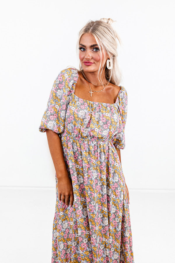 Florals Forward Reversible Neckline Maxi Image - 2