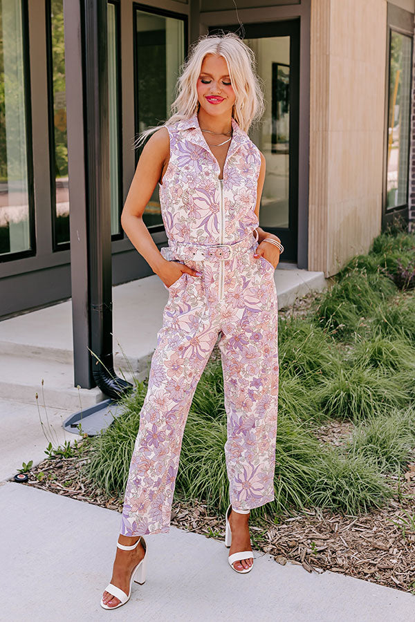 In Full Bloom Denim Jumpsuit Image - 1