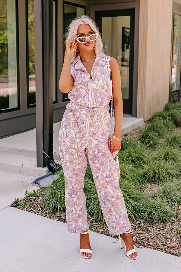 In Full Bloom Denim Jumpsuit Image - 5