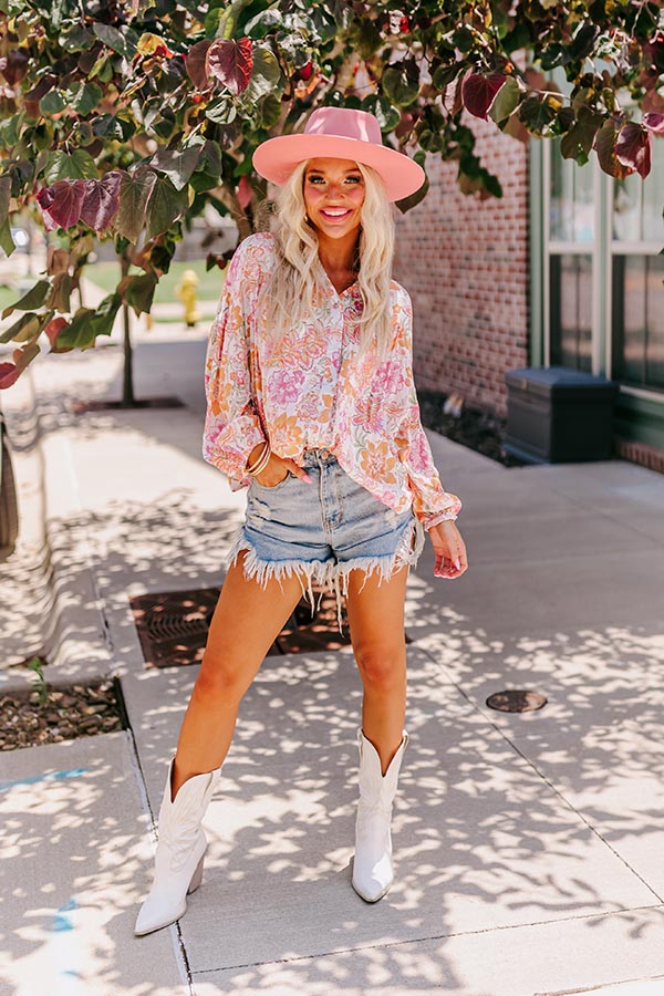 Editor In Chic Floral Button Up In Pink Image - 2