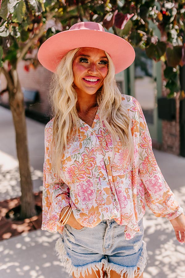 Editor In Chic Floral Button Up In Pink Image - 3