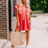 Wonderful Weekend Waffle Knit Romper in Tangerine Image - 1