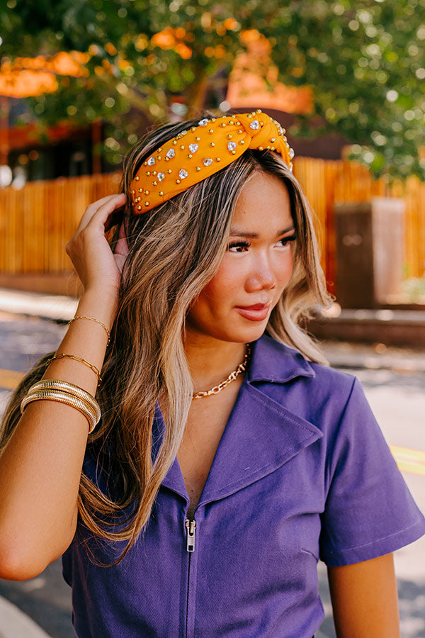 Effortless Radiance Embellished Headband In Honey