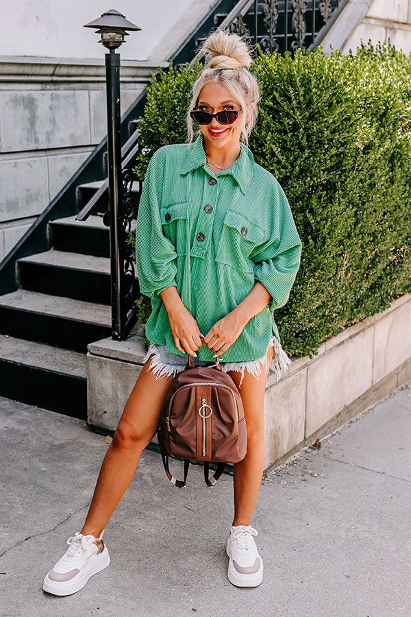 Coastal Comforts Oversized Top in Green Image - 1