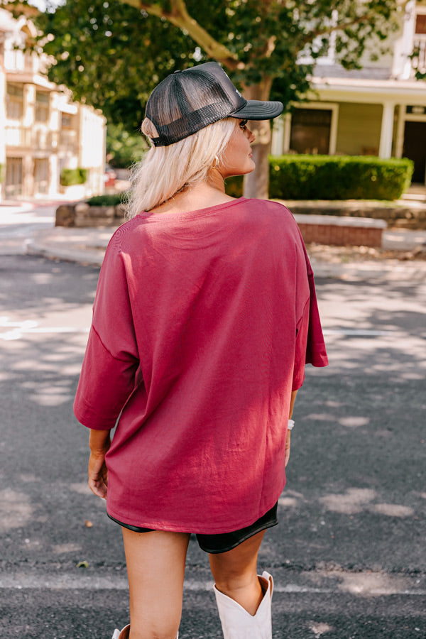 Brightest Star Sequin Oversized Tee in Red Image - 2