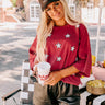 Brightest Star Sequin Oversized Tee in Red Image - 1