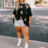 Football Season Sequin Oversized Tee in Black Curves Image - 1