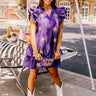 Under The Stadium Lights Ruffle Mini Dress in Purple Image - 1
