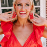 Touchdown Beaded Earrings In Red Image - 1