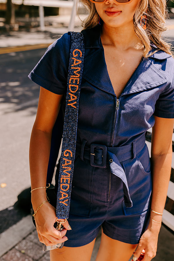 It's Gameday Beaded Bag Strap in Orange/Navy