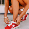 The Brylee Faux Leather Sneaker in Red Image - 1