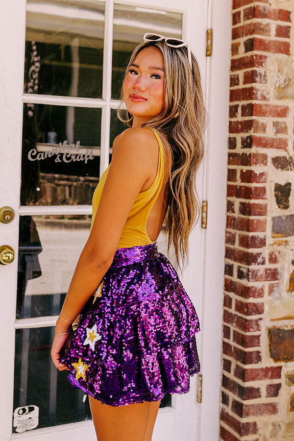 Pre-game Party Sequin Skirt in Purple Image - 5