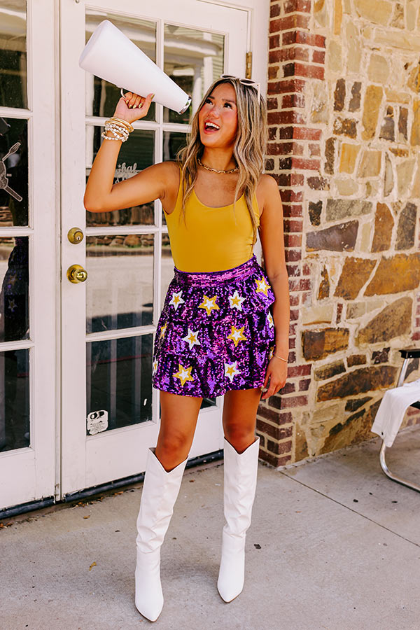 Pre-game Party Sequin Skirt in Purple Image - 1