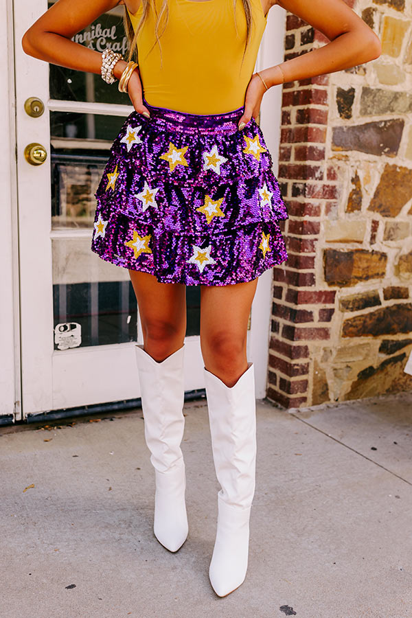 Pre-game Party Sequin Skirt in Purple Image - 4