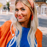 Extra Points Only Sequin Headband In Orange/White Image - 1