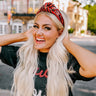 Extra Points Only Sequin Headband In Red/Black Image - 1