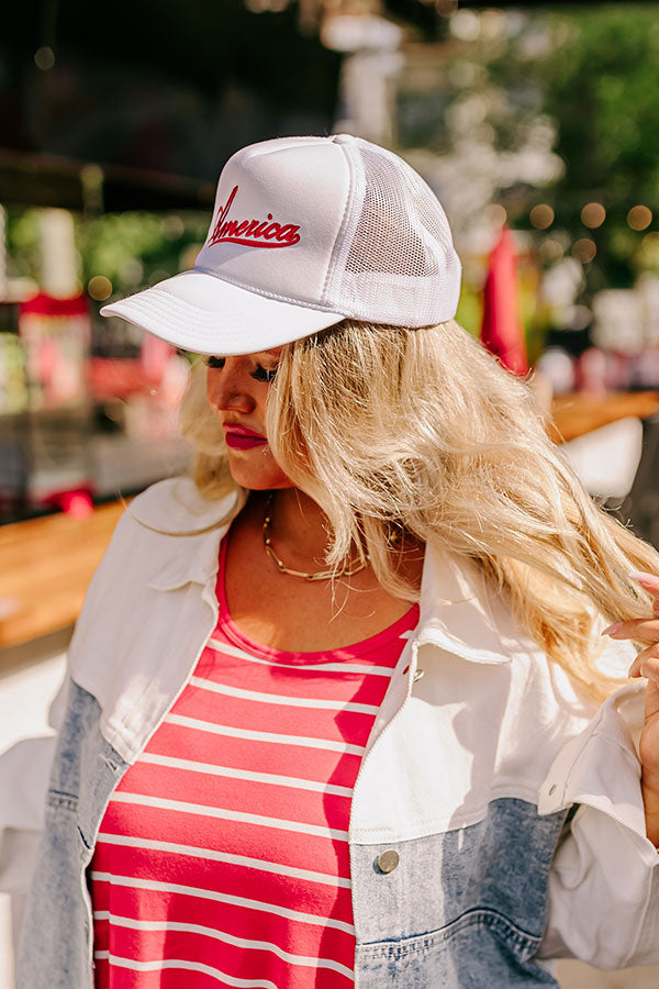 America Embroidered Trucker Hat Image - 2