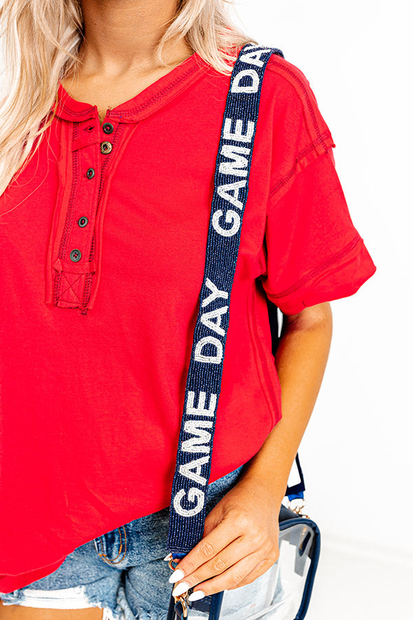 Game Day Beaded Purse Strap in Navy