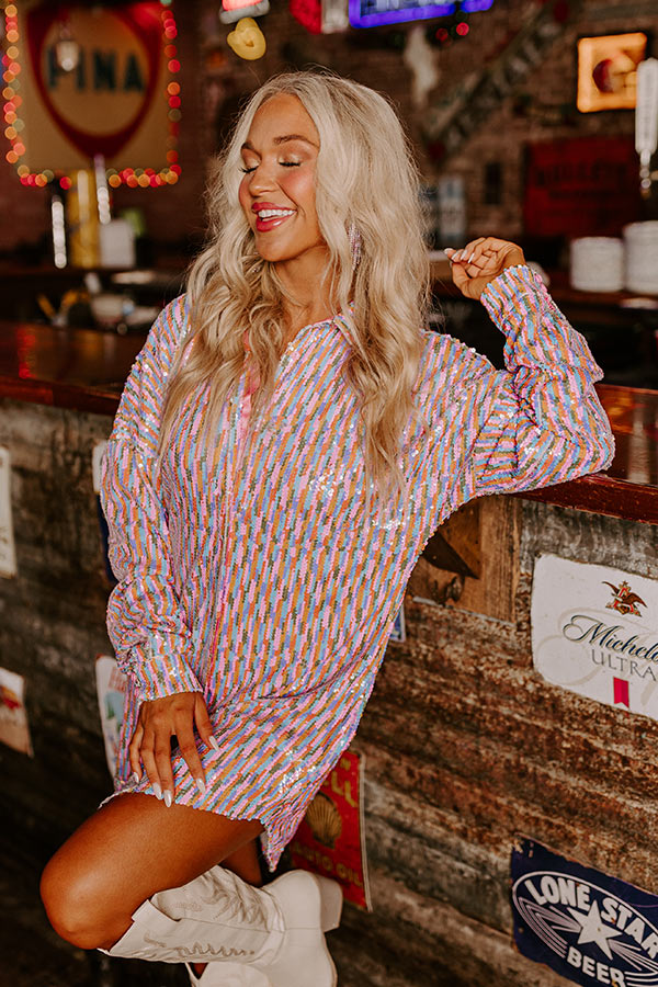 Dreamy And Dazzling Sequin Tunic Dress Image - 2