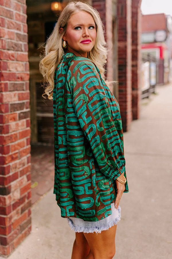Love And Luxury Shift Top in Brown Curves Image - 2