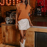 The Elsa Faux Leather Skort In Stone Image - 1