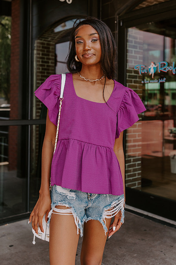 Endless Charisma Peplum Top in Orchid Image - 5