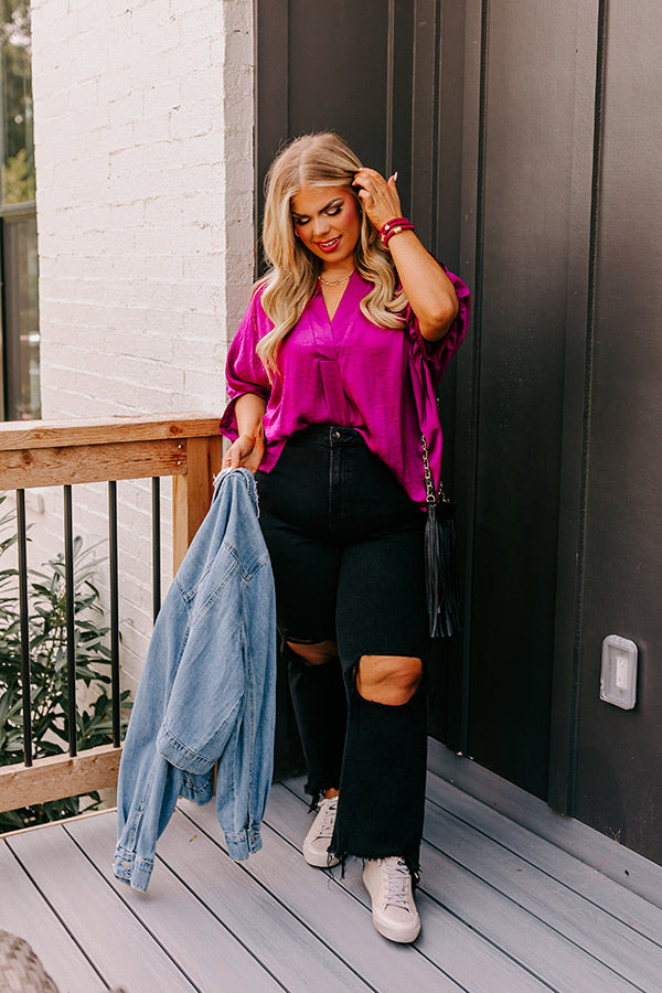 New To Town Shift Top In Berry Curves Image - 4