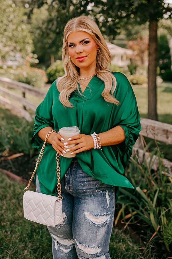 New To Town Shift Top In Hunter Green Image - 1