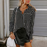 Candid Kisses Stripe Button Up Image - 1