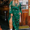 Whispering Sweet Nothings Embroidered Maxi In Hunter Green Curves Image - 1