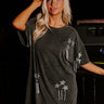 Artfully Done Embellished T-Shirt Dress in Vintage Black Image - 1