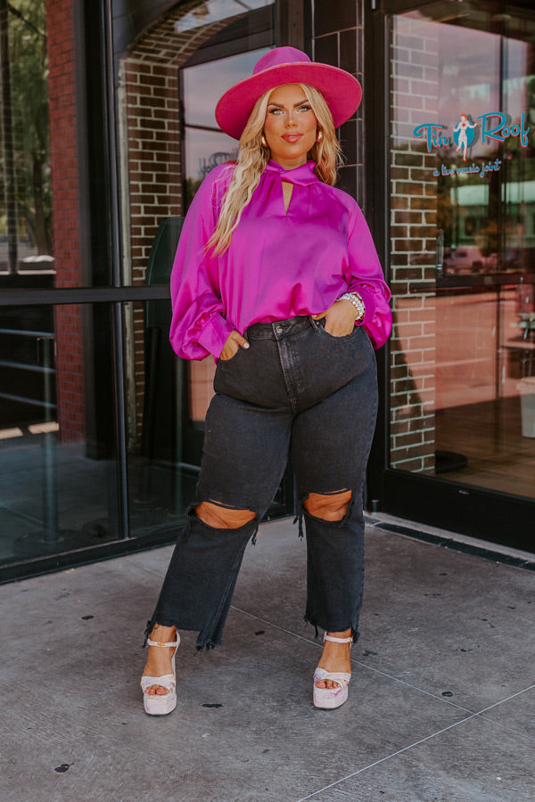 Risen The Polliana High Waist Distressed Jean in Black Curves Image - 3